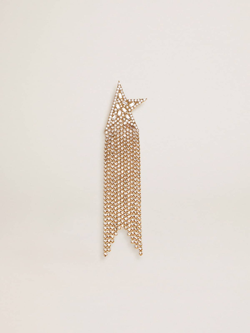 Golden Goose Women's single drop earring in antique gold color with decorative crystals