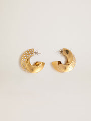 Golden Goose Gold hoop earrings with crystals