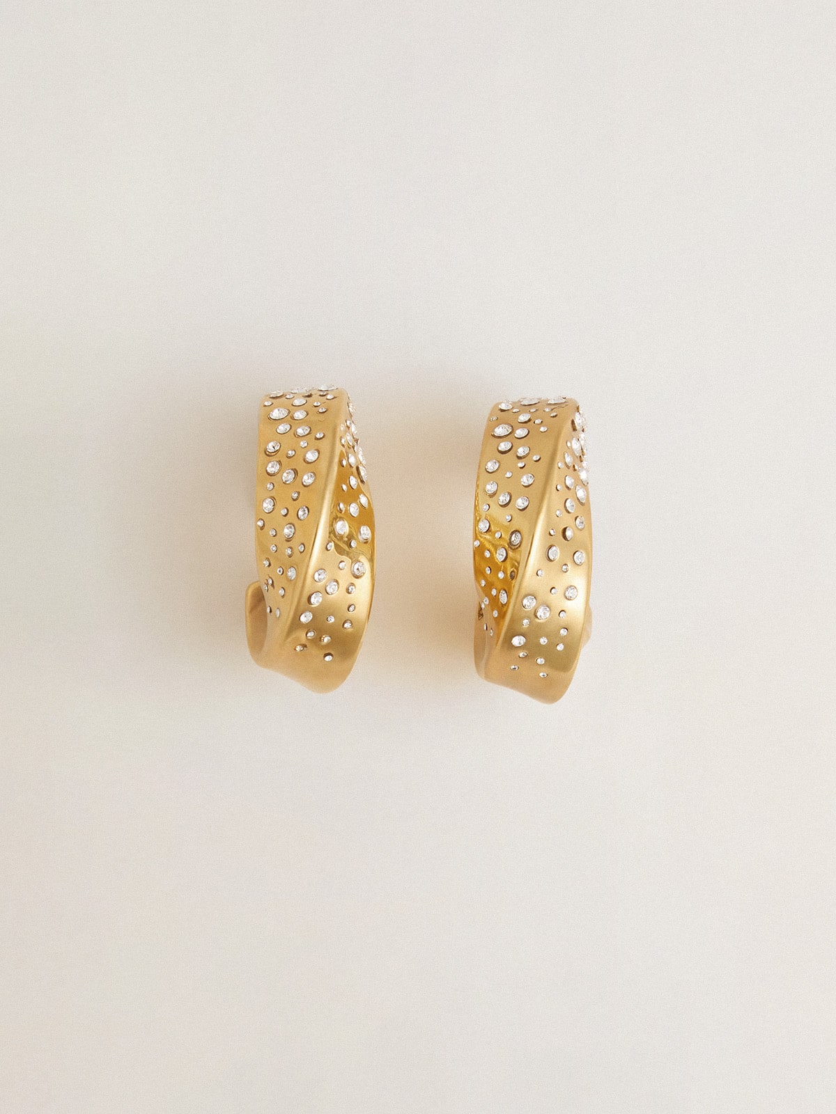 Golden Goose Gold hoop earrings with crystals