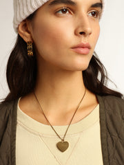 Golden Goose Hoop earrings in antique gold color with Forever For You lettering
