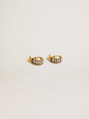 Golden Goose Earrings with gold star and pearl