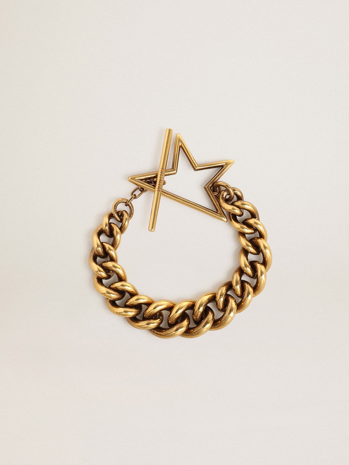 Golden Goose Bracelet in antique gold decreasing chain with star-shaped clasp