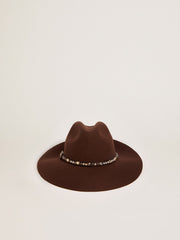 Golden Goose Women’s studded brown Fedora hat | Golden Goose