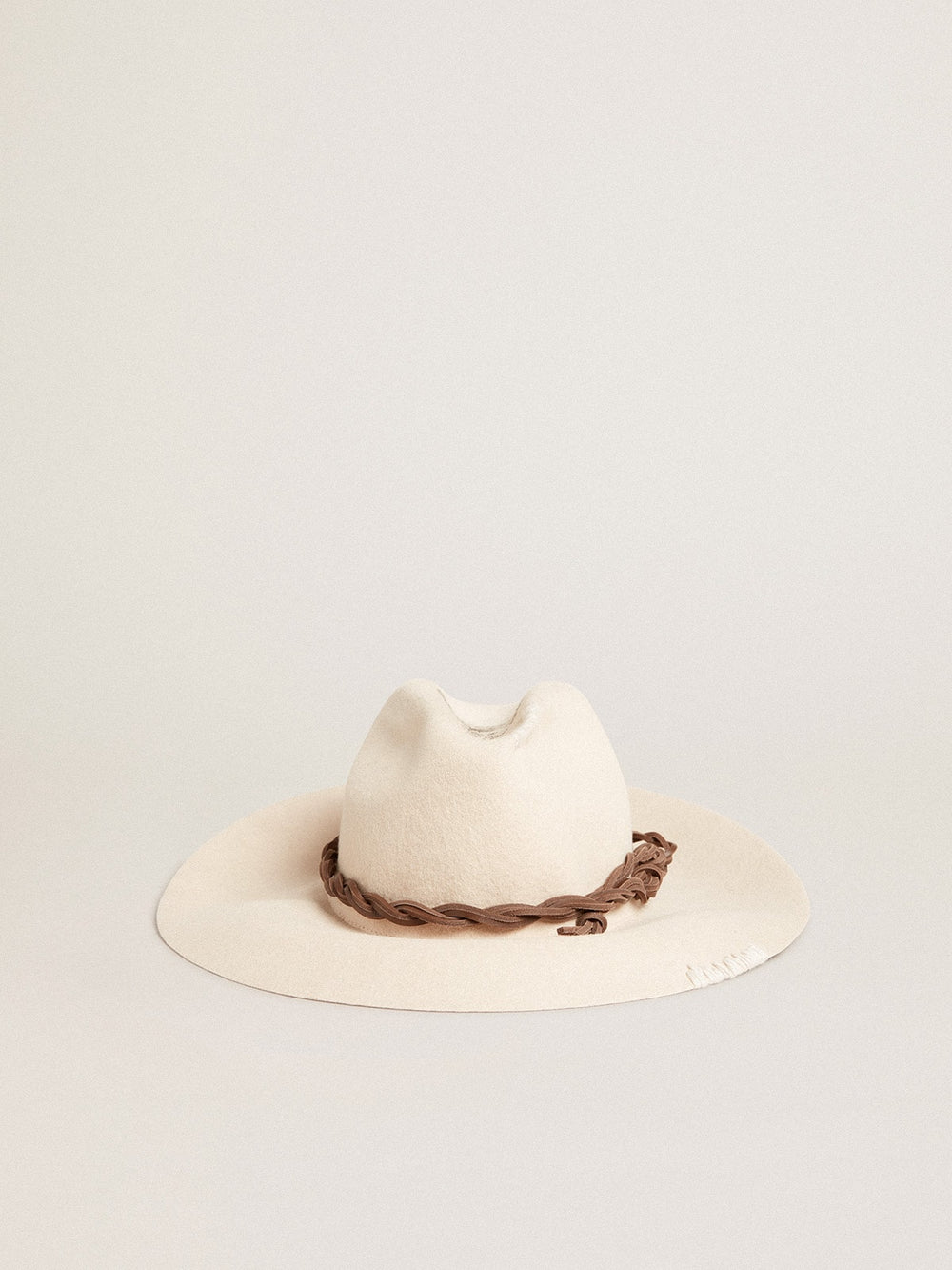 Golden Goose Parchment-colored fedora hat with leather band