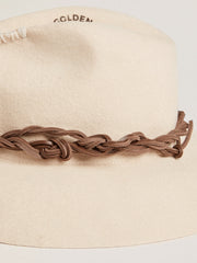 Golden Goose Parchment-colored fedora hat with leather band