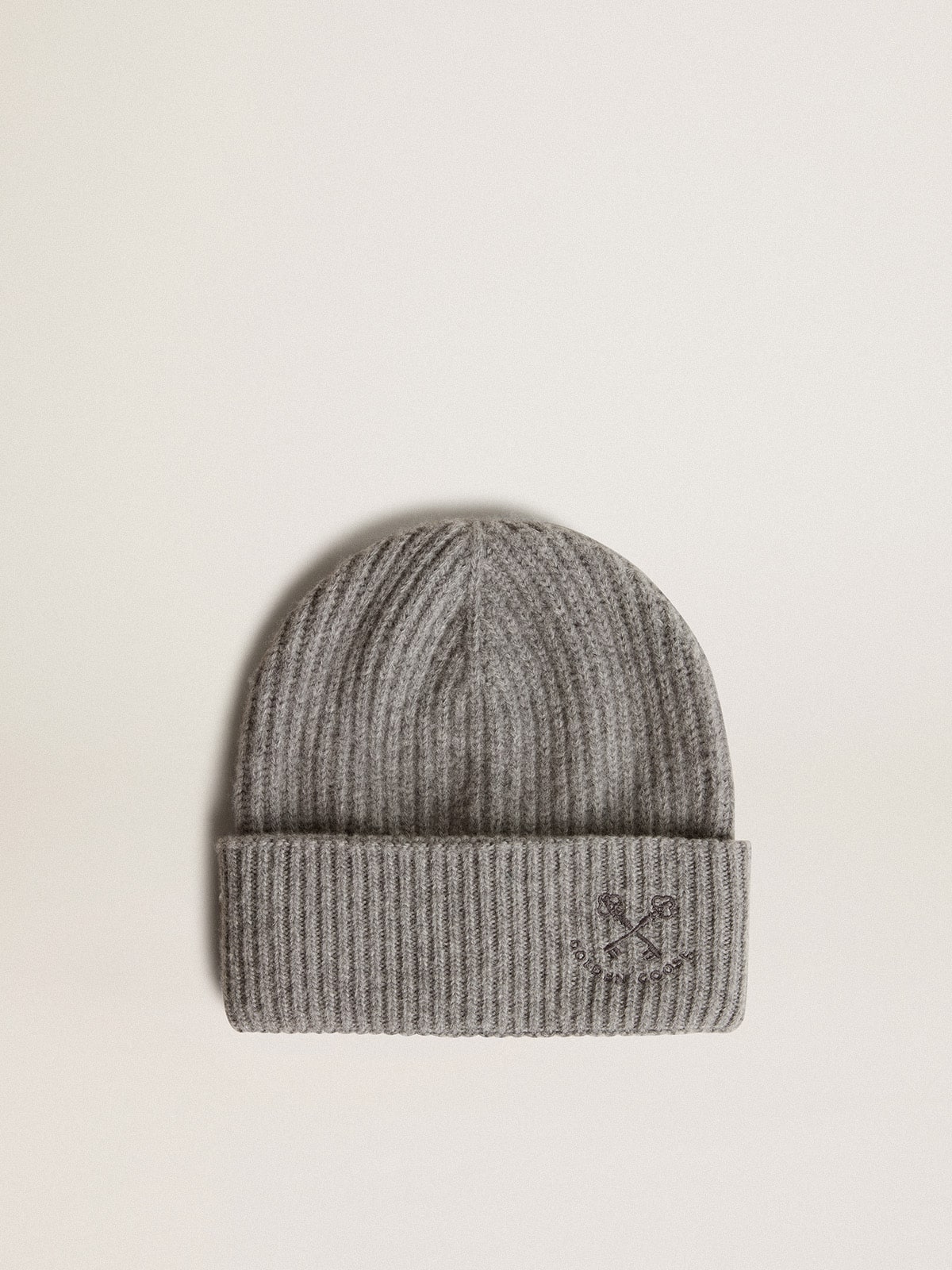 Golden Goose Gray ribbed wool beanie