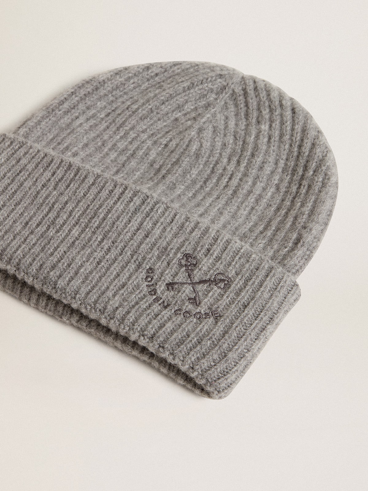 Golden Goose Gray ribbed wool beanie
