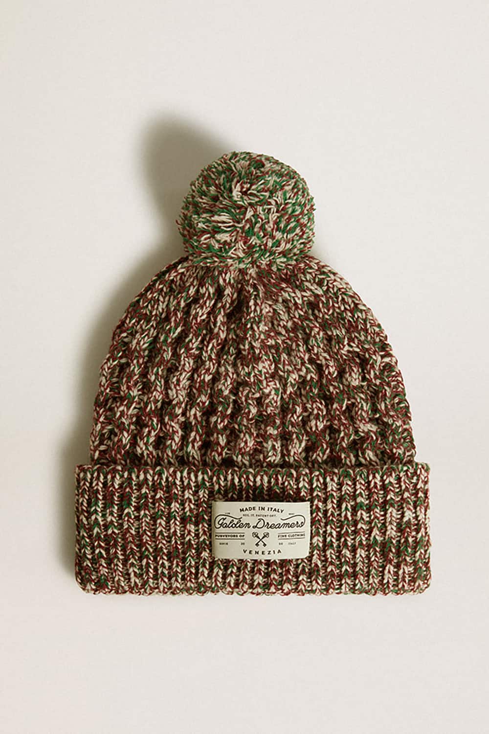 Golden Goose Multicolored wool beanie with pompom