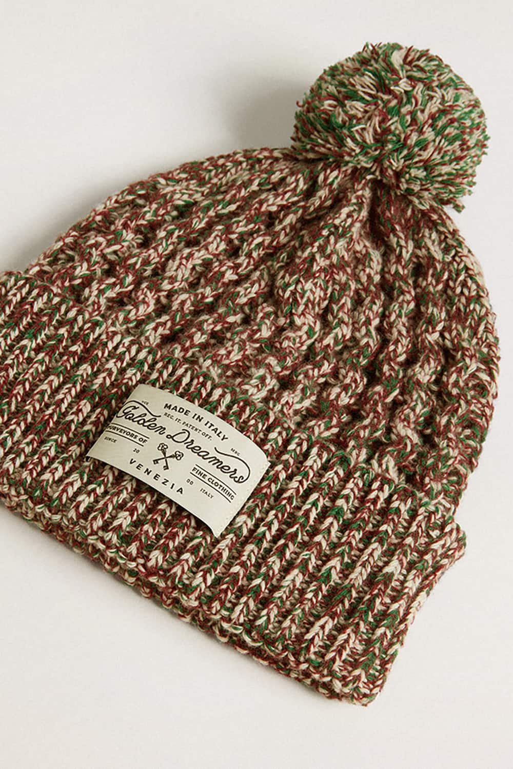 Golden Goose Multicolored wool beanie with pompom