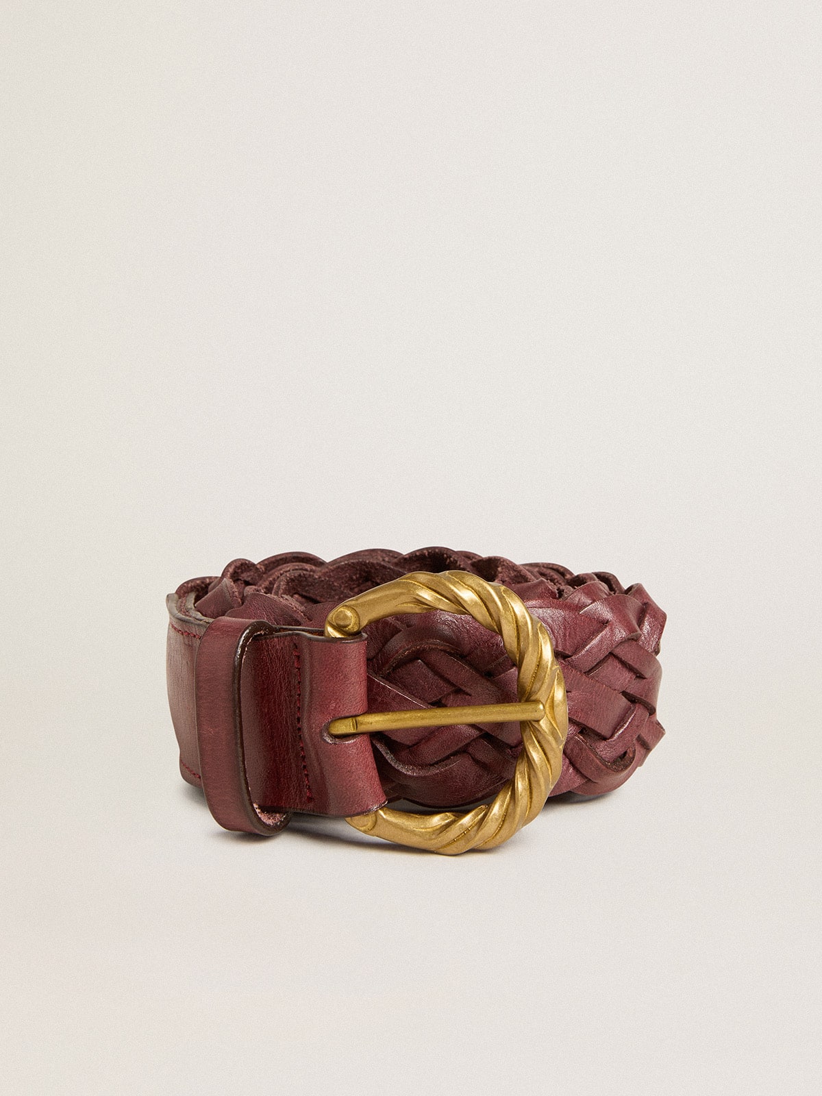 Golden Goose Women’s burgundy woven leather belt
