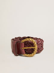 Golden Goose Women’s burgundy woven leather belt