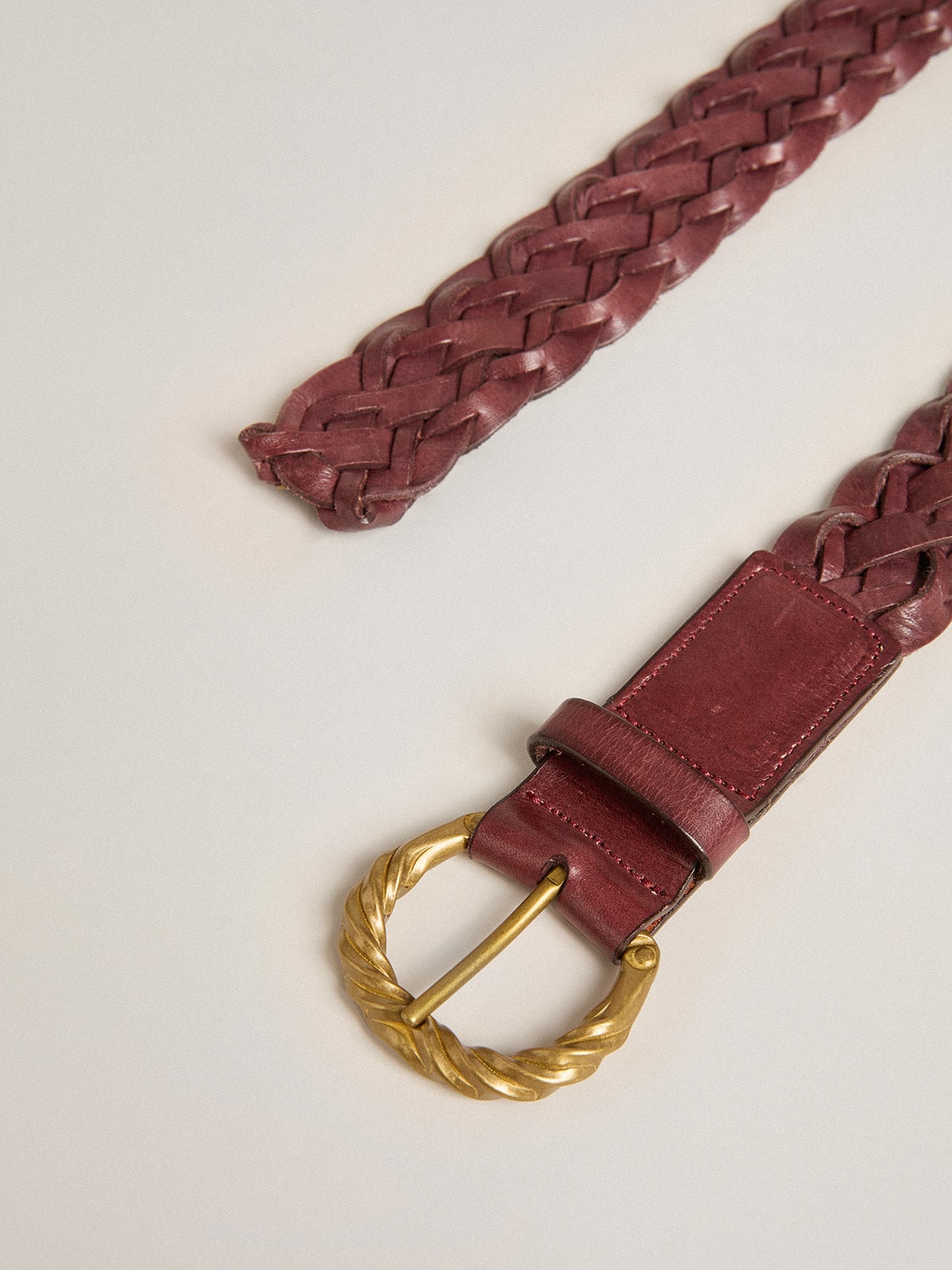 Golden Goose Women’s burgundy woven leather belt