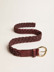Golden Goose Women’s burgundy woven leather belt