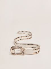 Golden Goose Women's belt in white leather with colored studs