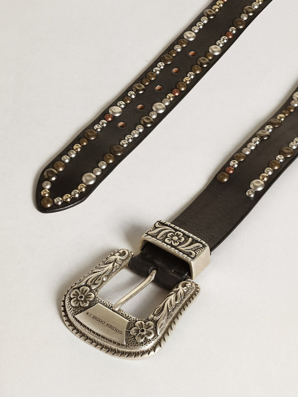 Golden Goose Women's belt in black leather with studs