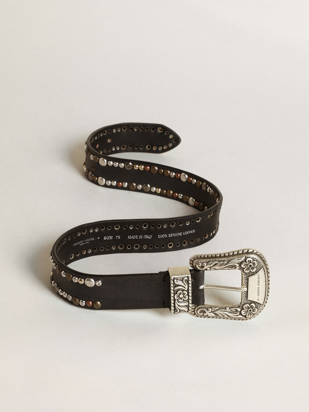 Golden Goose Women's belt in black leather with studs