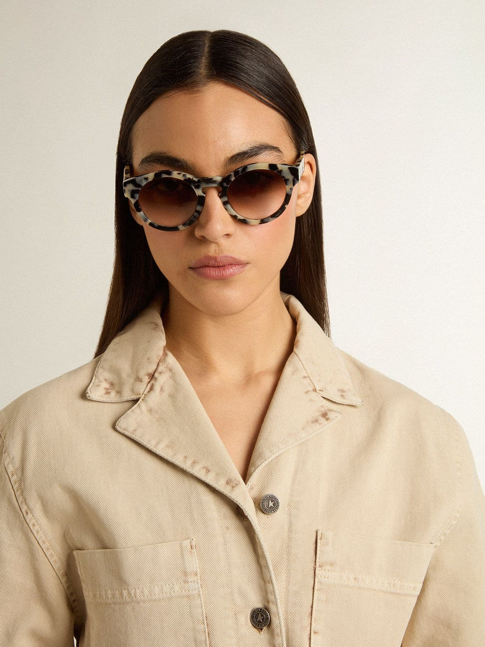 Golden Goose Cameron-style sunglasses with a tortoiseshell pattern