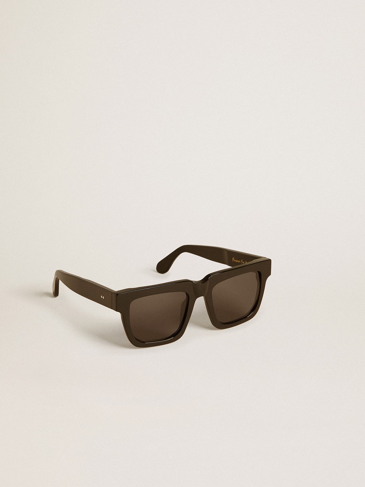 Golden Goose Square-style Jamie sunglasses with black frame and gold logo