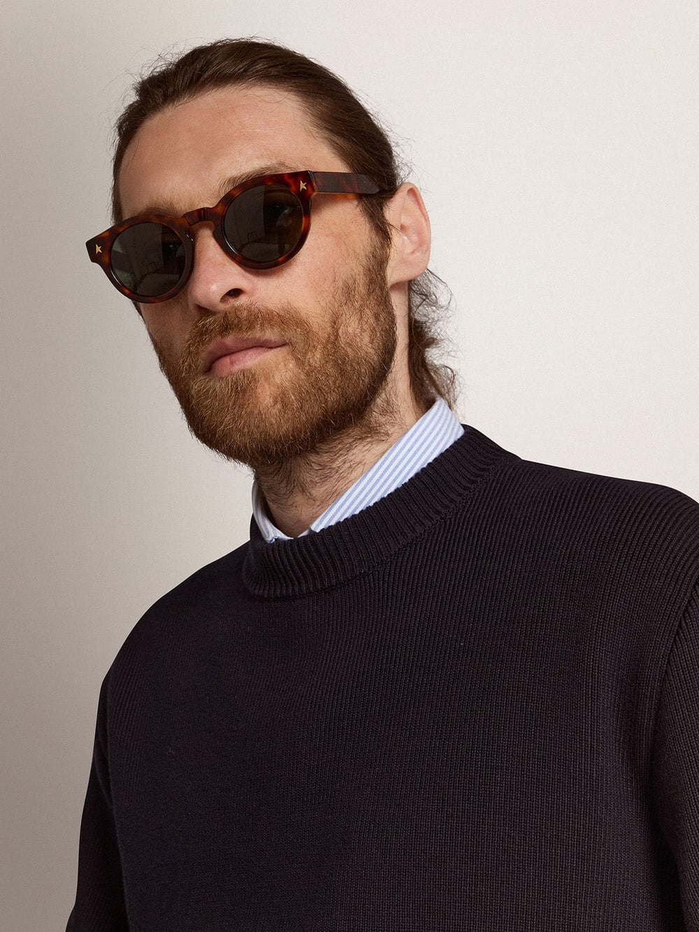 Golden Goose Sunglasses Panthos model with havana frame and gold details