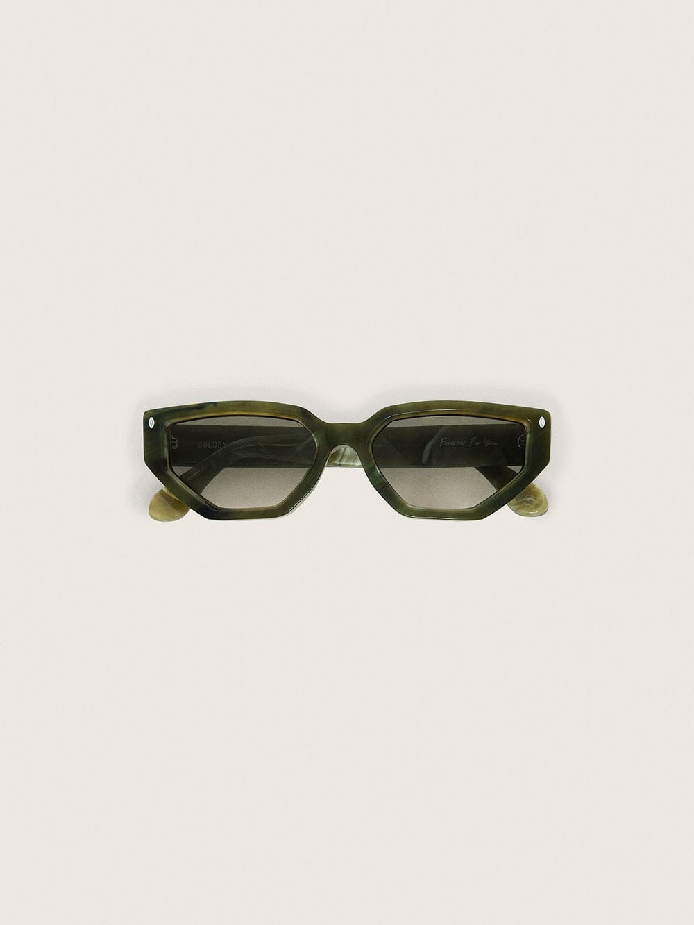 Golden Goose Jamie rectangular sunglasses with green marble effect frame