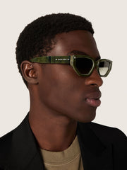 Golden Goose Jamie rectangular sunglasses with green marble effect frame