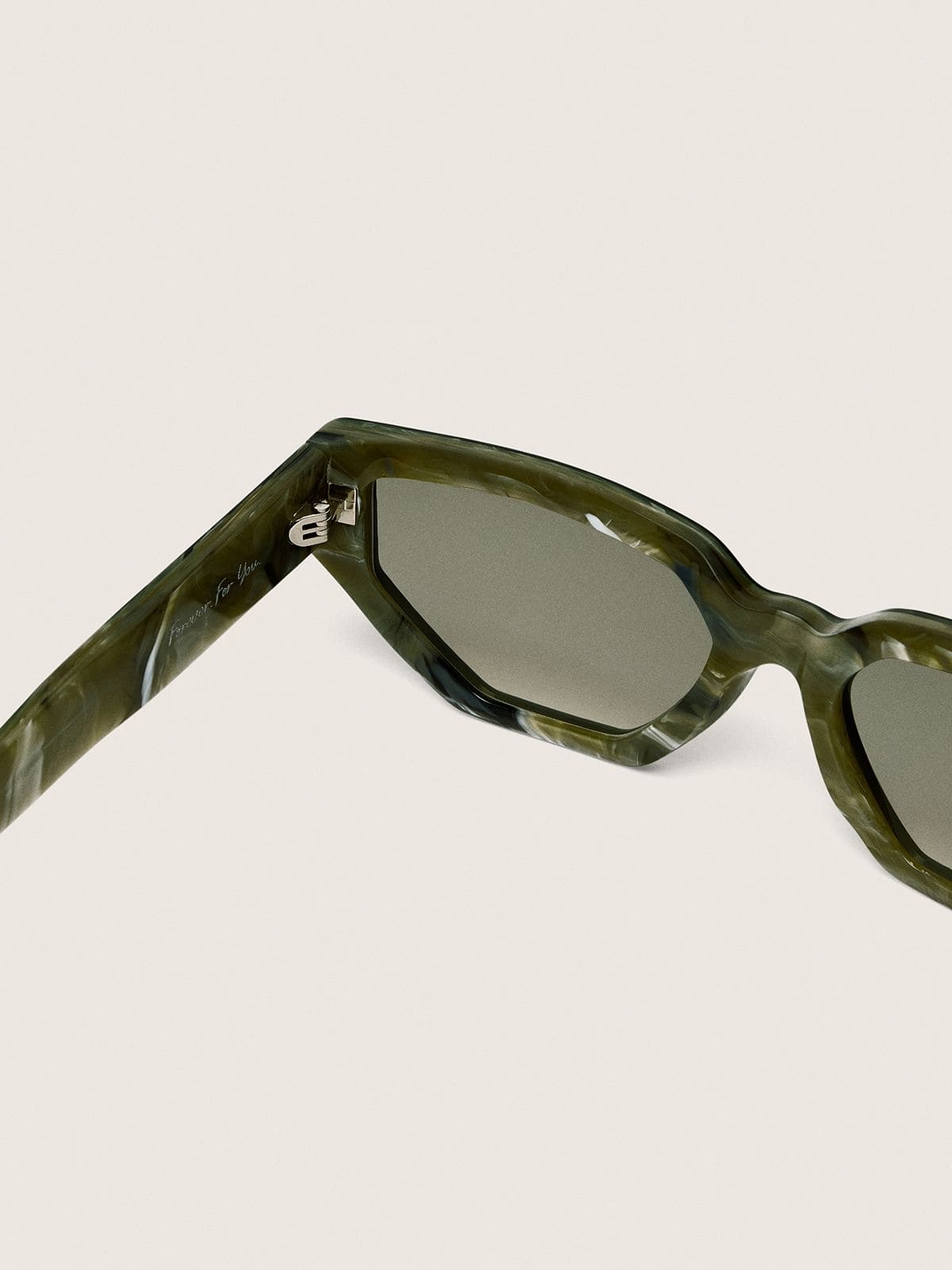 Golden Goose Jamie rectangular sunglasses with green marble effect frame