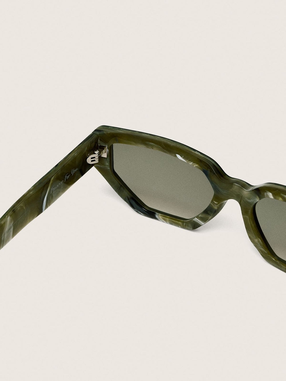 Golden Goose Jamie rectangular sunglasses with green marble effect frame