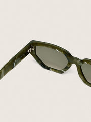 Golden Goose Jamie rectangular sunglasses with green marble effect frame