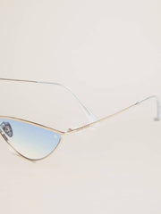 Golden Goose Sunglasses cat-eye style with silver frame and blue lenses