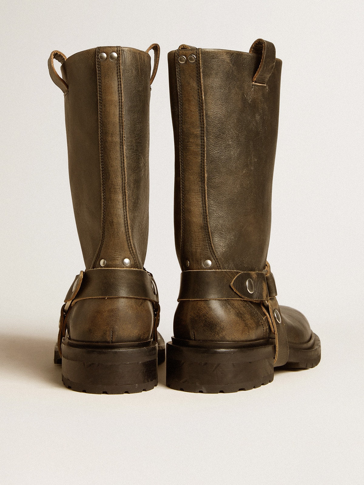 Golden Goose Kurt boots in black leather with silver buckle