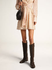 Golden Goose Women's Charlie boots in dark brown leather and clamp on the heel