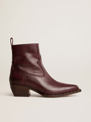 Golden Goose Womens's low Debbie boots in burgundy leather