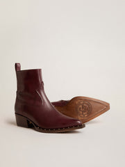 Golden Goose Womens's low Debbie boots in burgundy leather