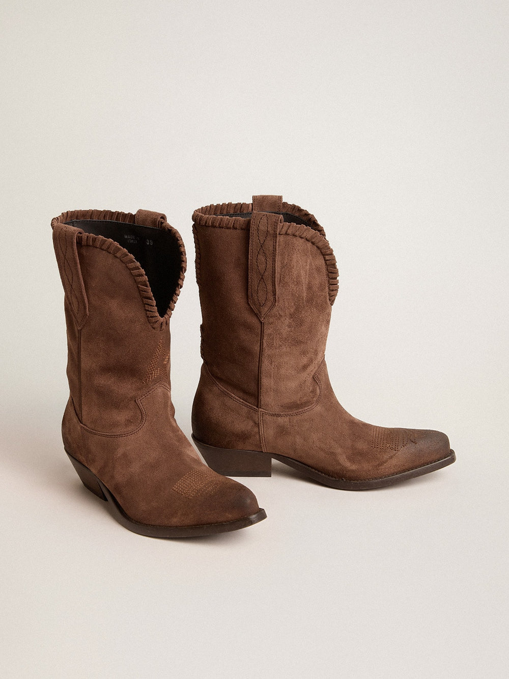 Golden Goose Low Women’s boots in dark brown washed suede