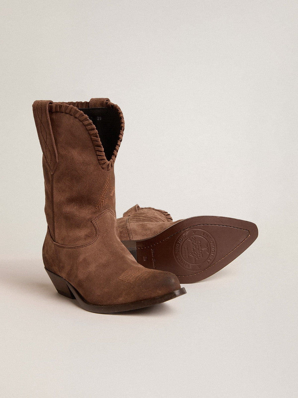 Golden Goose Low Women’s boots in dark brown washed suede