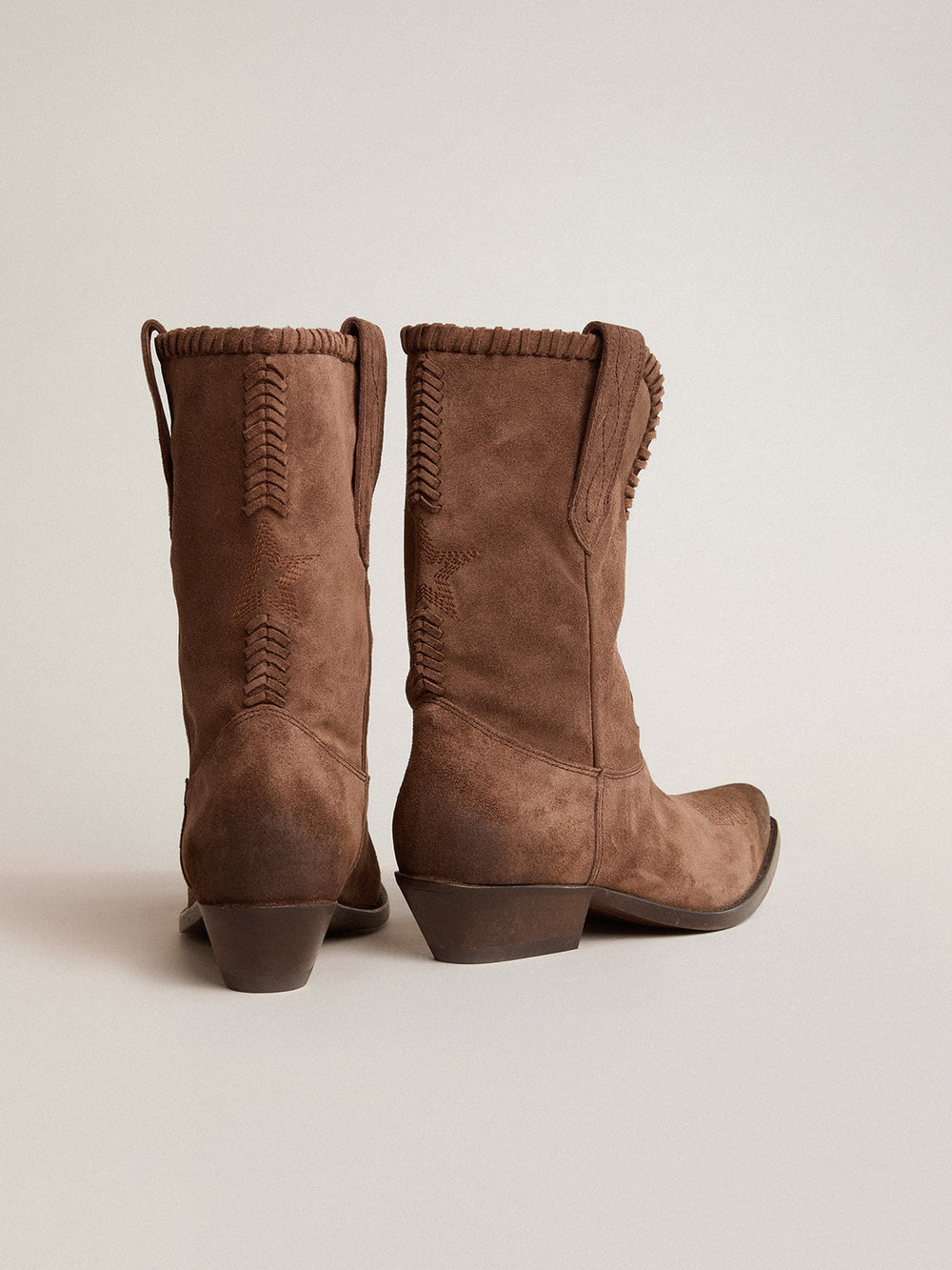 Golden Goose Low Women’s boots in dark brown washed suede