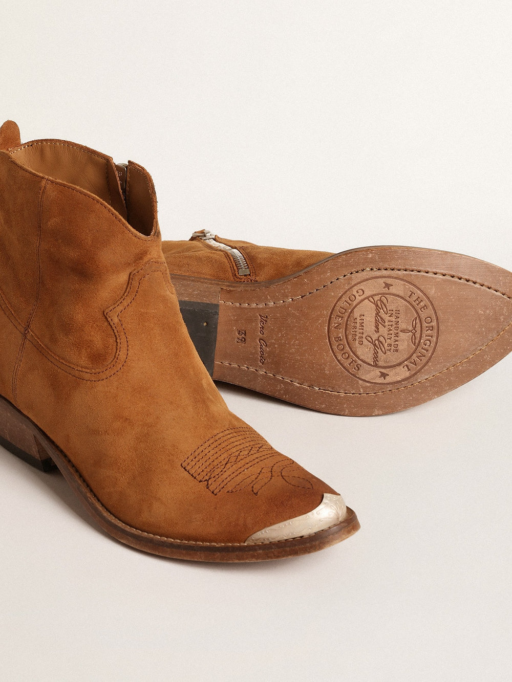Golden Goose Young ankle boots in cognac-colored suede