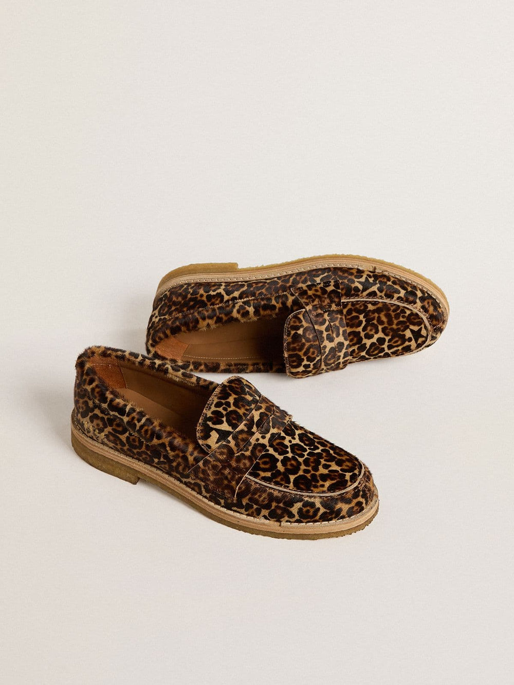 Golden Goose Women's Jerry loafer in leopard-print pony skin