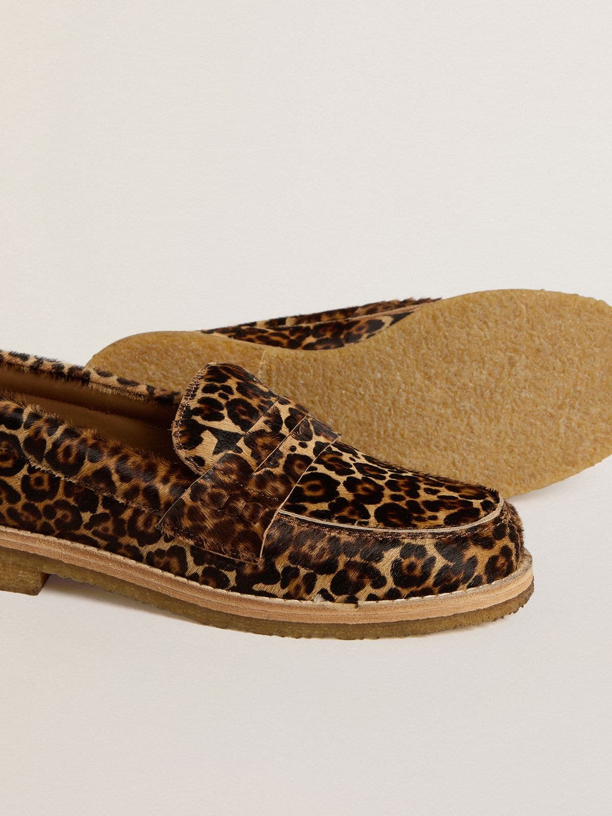 Golden Goose Women's Jerry loafer in leopard-print pony skin