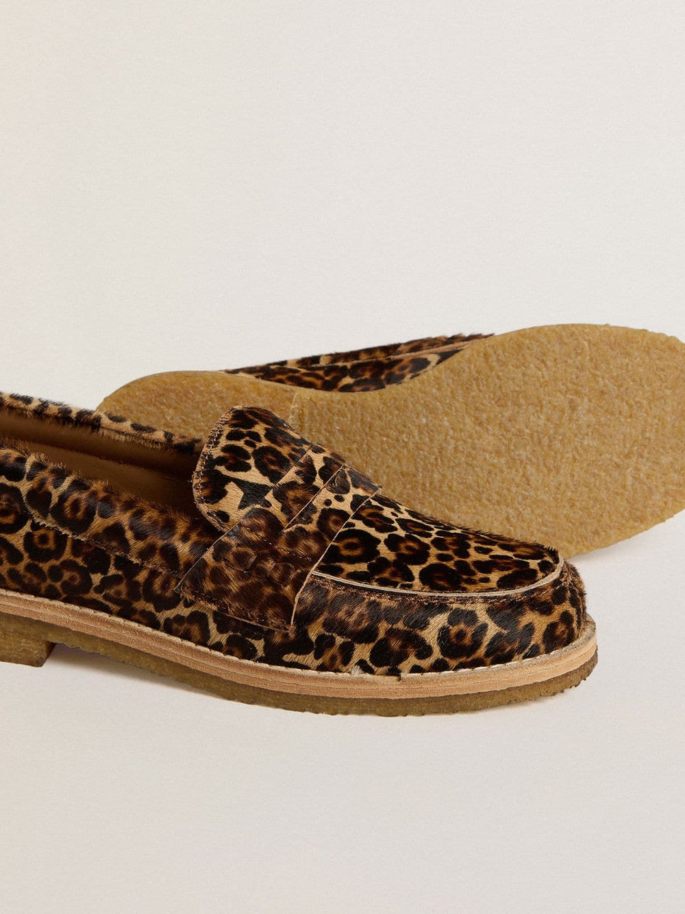 Golden Goose Women's Jerry loafer in leopard-print pony skin