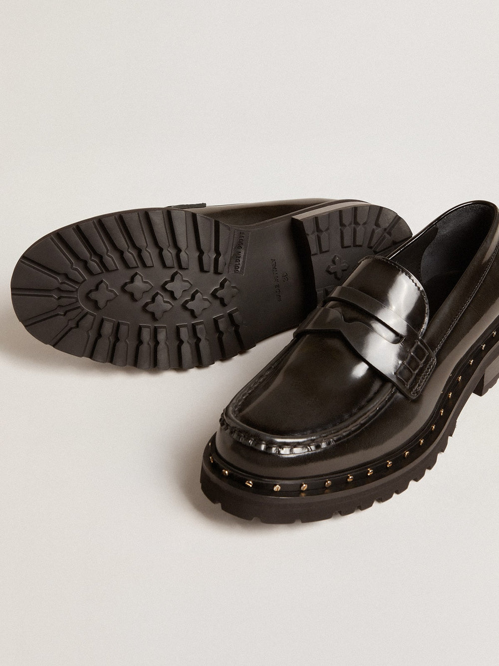 Golden Goose Women’s chunky loafers in studded black leather