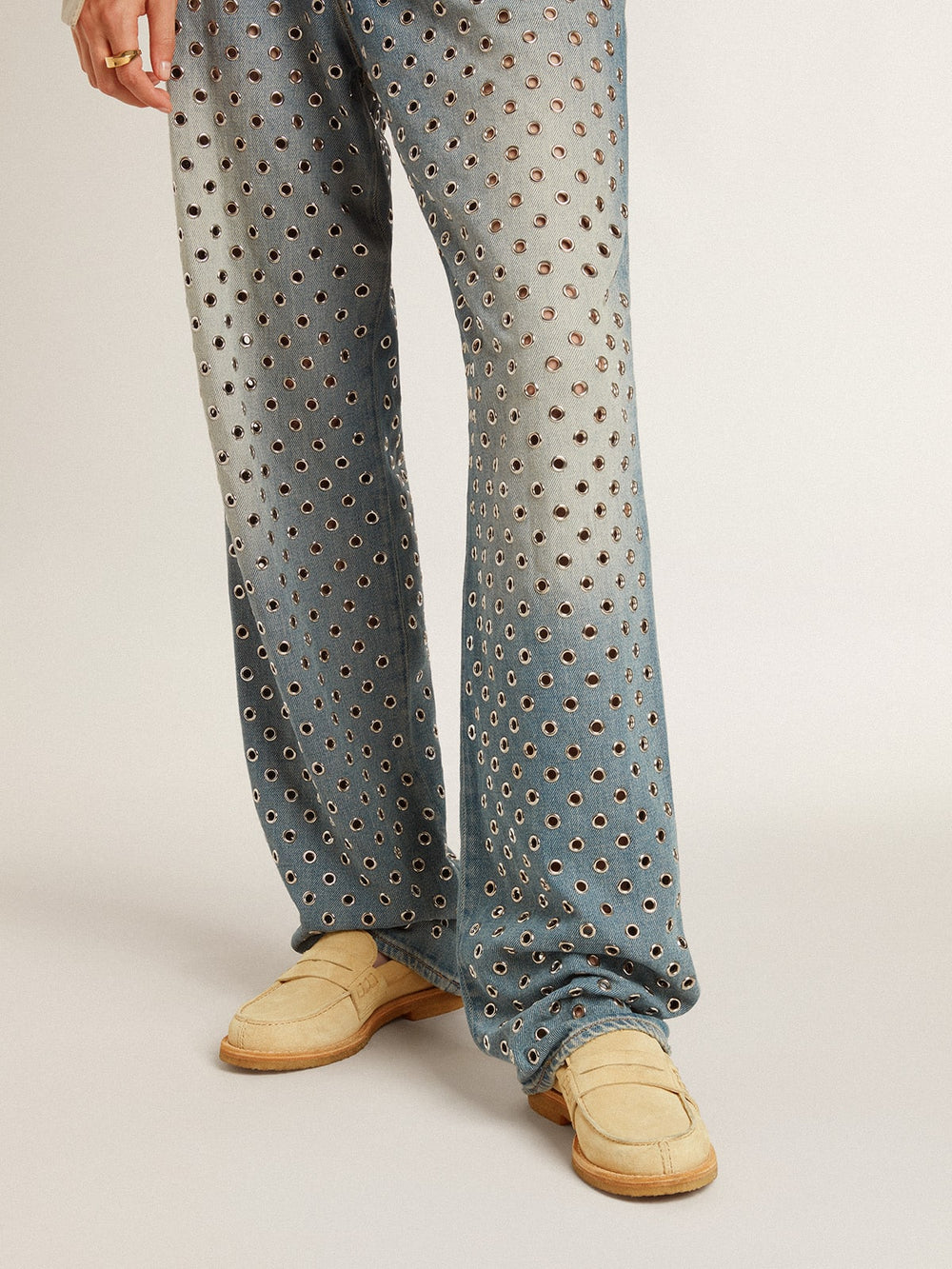 Golden Goose Jerry loafer in ecru waxed suede