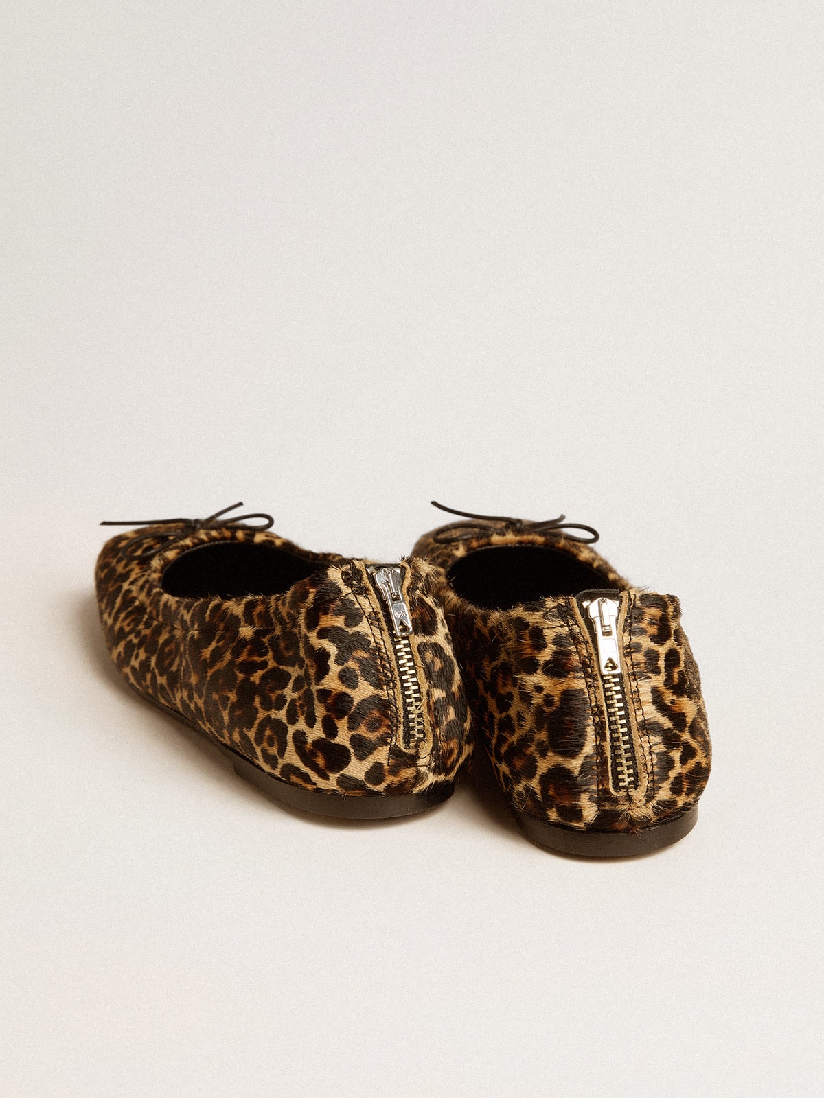 Golden Goose Amy ballet flats in beige leopard-print pony skin