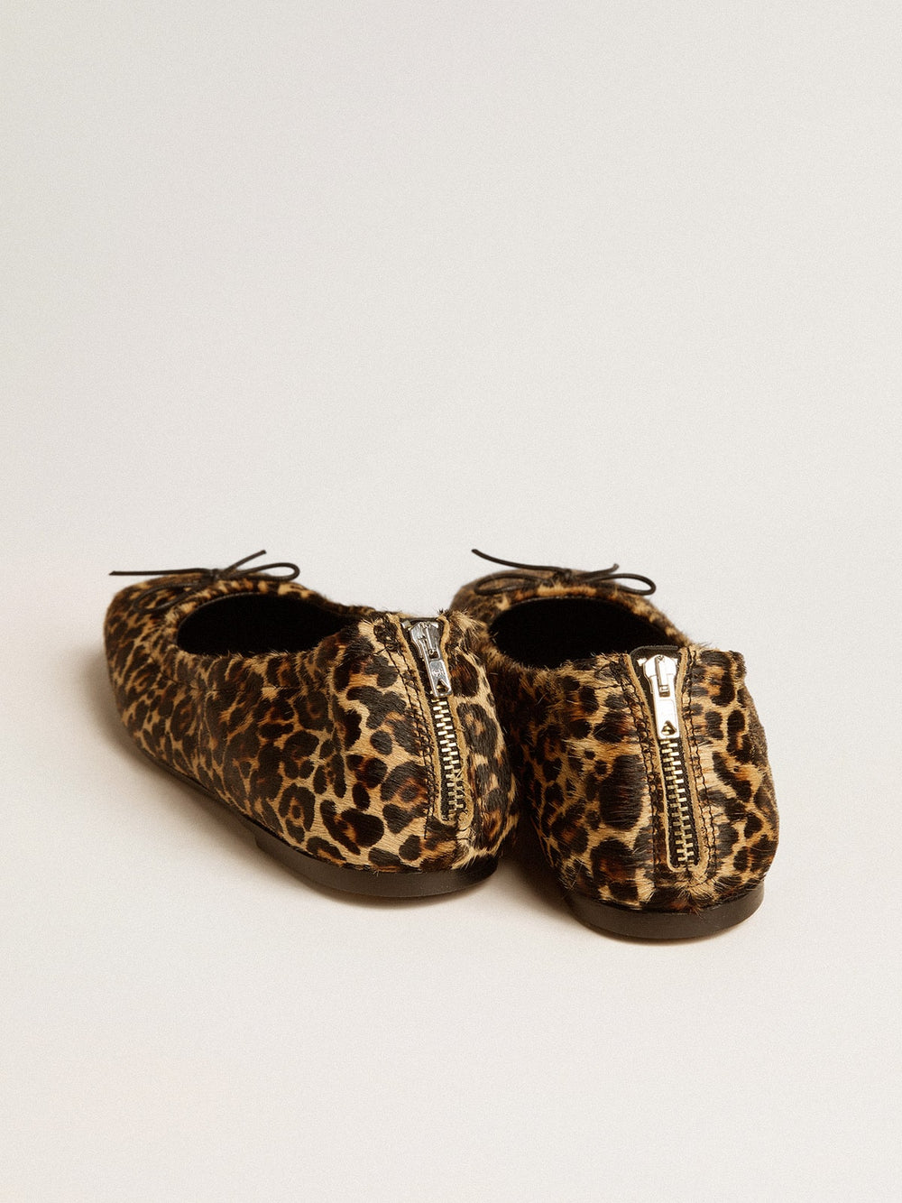 Golden Goose Amy ballet flats in beige leopard-print pony skin