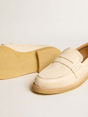 Golden Goose Jerry loafer in butter-white leather