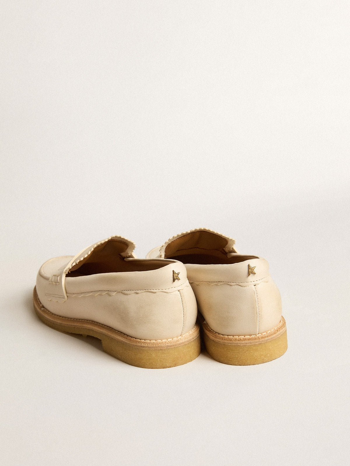 Golden Goose Jerry loafer in butter-white leather
