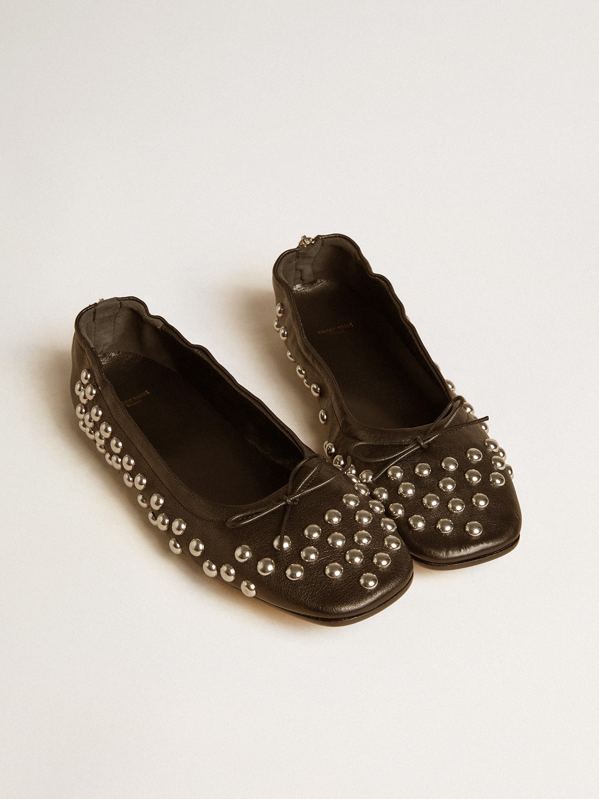 Golden Goose Amy ballet flats in black nappa leather with silver colored studs