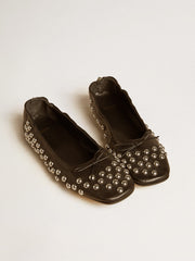 Golden Goose Amy ballet flats in black nappa leather with silver colored studs
