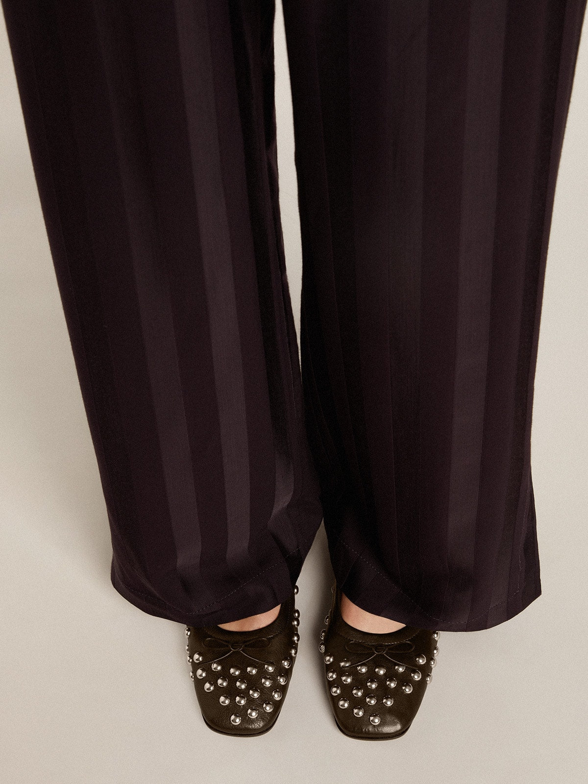Golden Goose Amy ballet flats in black nappa leather with silver colored studs