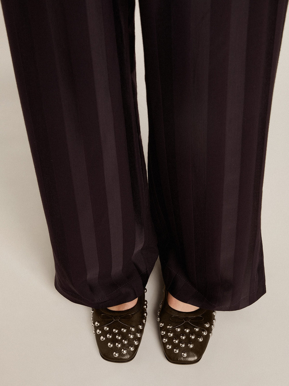 Golden Goose Amy ballet flats in black nappa leather with silver colored studs
